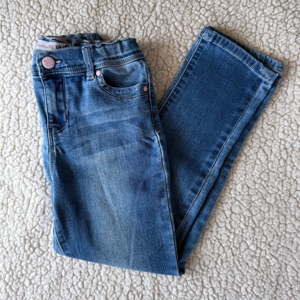 Wanna Betta Fit y Me girl Classic Blue Straight Leg Denim 6X - Picture 3 of 9